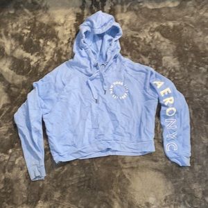 AEROPOSTALE BLUE CROPPED HOODIE